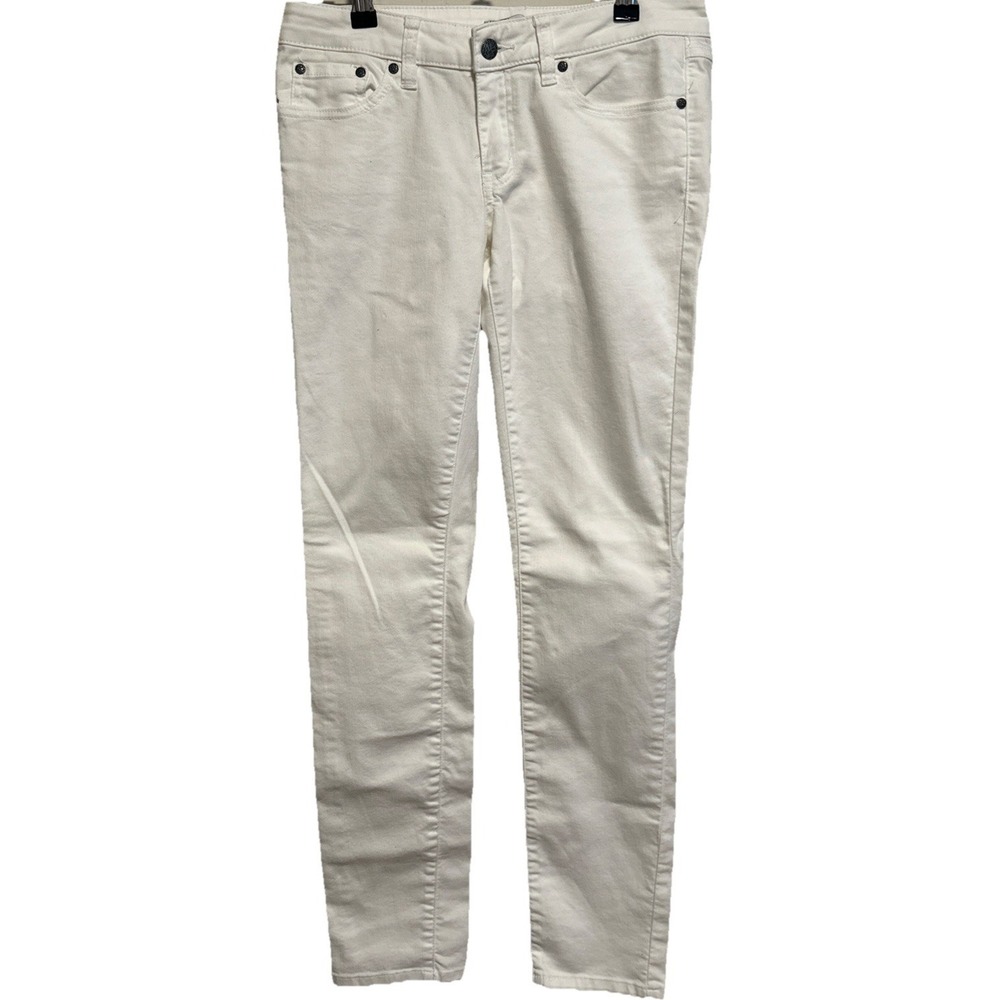 prAna Women's Skinny Jeans White Size 4/27 Organic Cotton Stretch